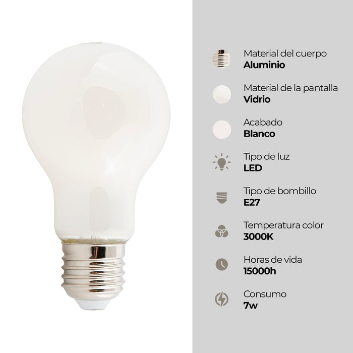 Foco LED Tipo A60 LED Integrado Dimeable 7w Luz Cálida 3000k Socket E27