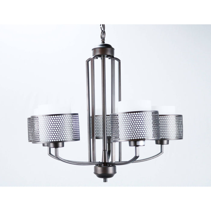 LAMP. COLGANTE BRONCE CEPILLADO 5L E27 60W