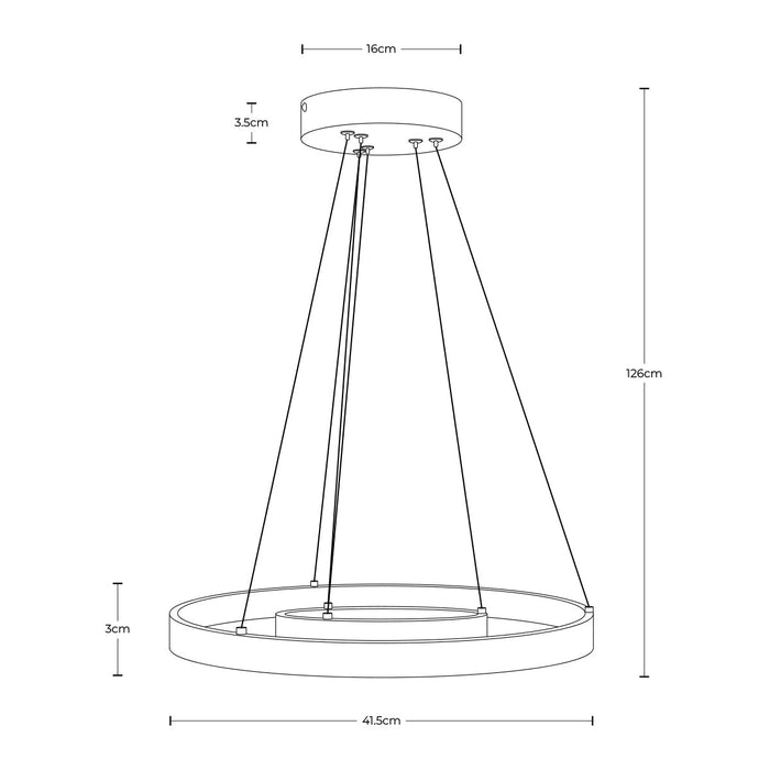 Lámpara Colgante LED, Acabado madera, Acero, 24W