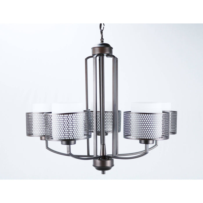 LAMP. COLGANTE BRONCE CEPILLADO 5L E27 60W