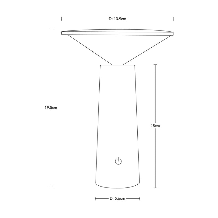 Lámpara de Mesa LED Negro Sensor Tactil Dimeable 4w
