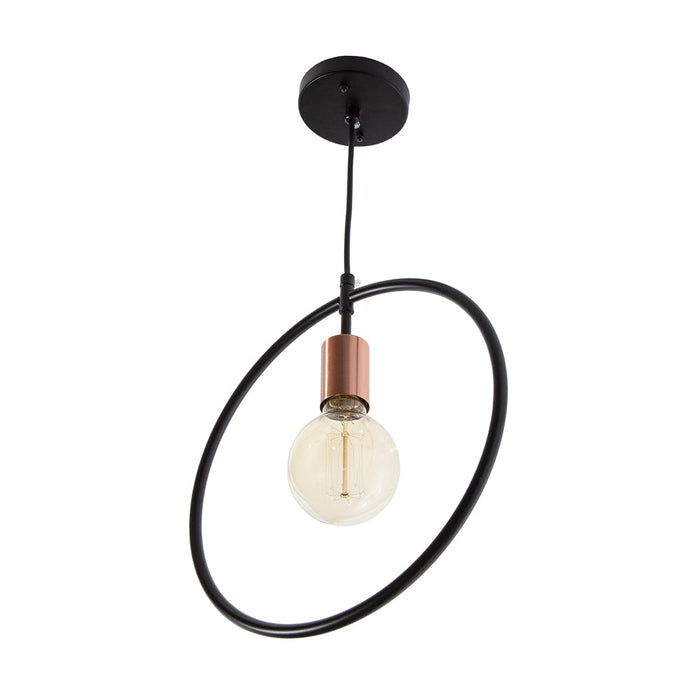 Lámpara de Techo Moderna Negro y Cobre Antiguo 40W E27 1 Luz