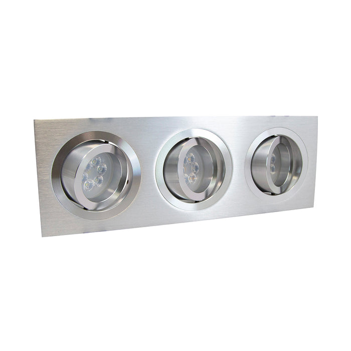 Kit 3 Bases Empotrable Mr16 Plata 50w para 3 Luces