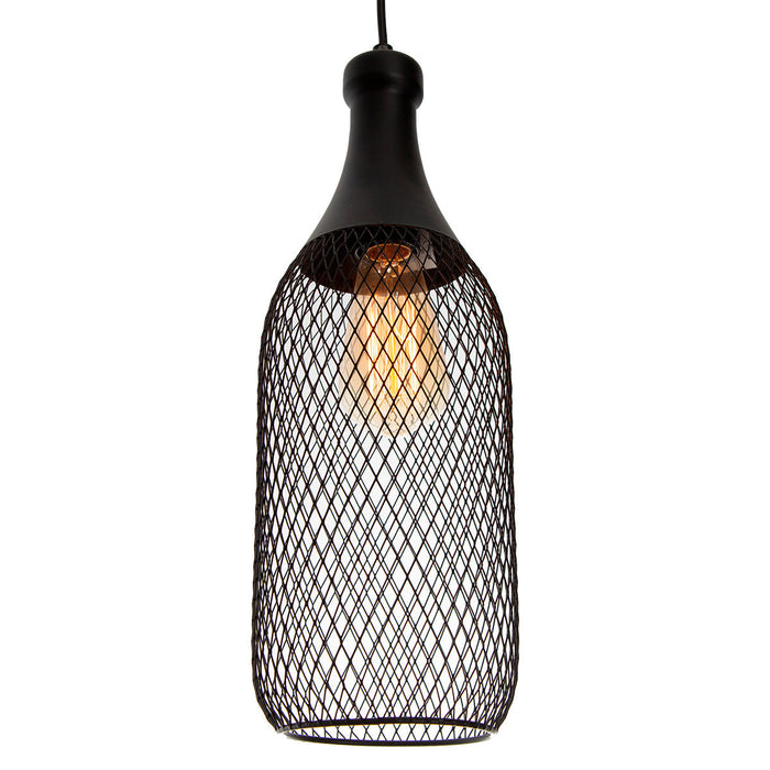 Lámpara Colgante Vintage Acero Negro Mate  E27 40w 1 Luz