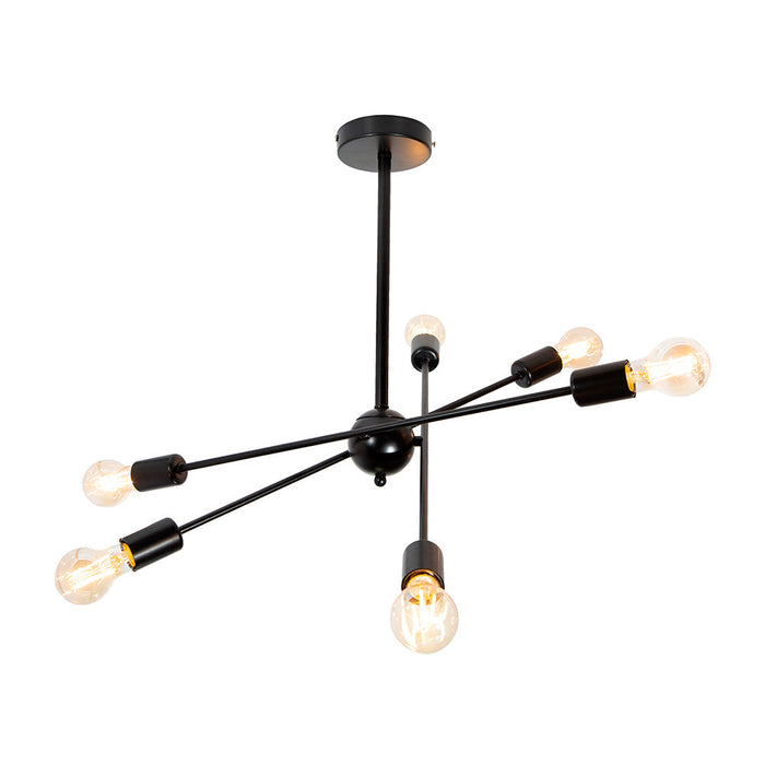 Lámpara de Techo Bronce 6 Luces  E27 60w mod negro