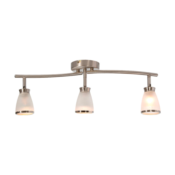Lámpara de Techo Riel Decorativo Níquel 50w Gu10 3 Luces