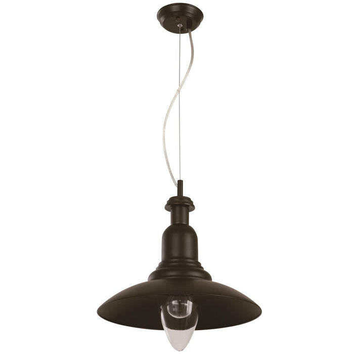 Lámpara  Colgante 1Lt E27 120V 60Hz (B/N) Acab. En Chocolate Brillante Cepillado En Bronce