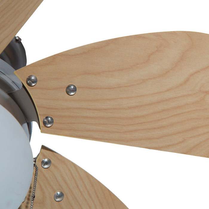 Ventilador Techo Artfan Níquel Cepillado 32" 1 Luz 60W E27