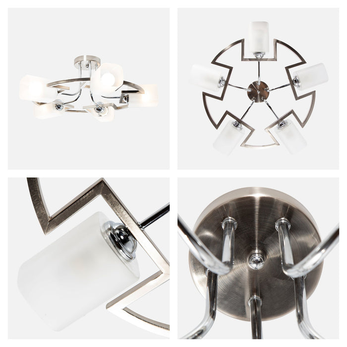 Lámpara de Techo Modern Luxe Negro E27 40w 5 Luces