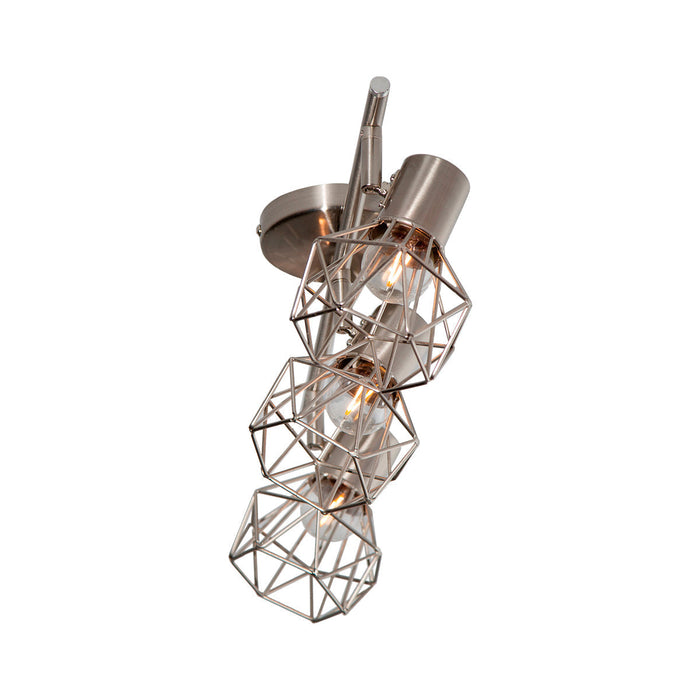 Lámpara de Techo Riel Níquel Satinado E27 60w 3 Luces