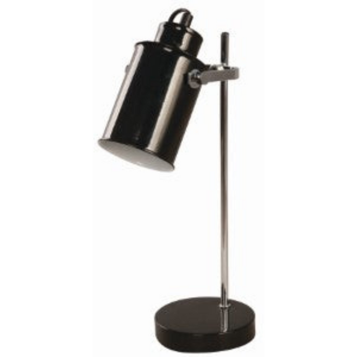 Lámpara de Mesa 25 W Color Negro y Cromo de 1 Luz