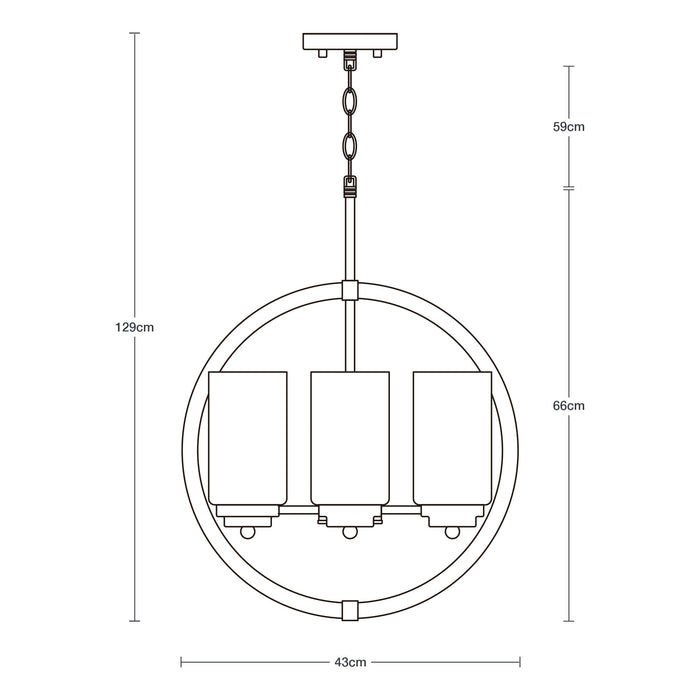 Lámpara Colgante Niquel Satinado 4 Luces  E27 60w