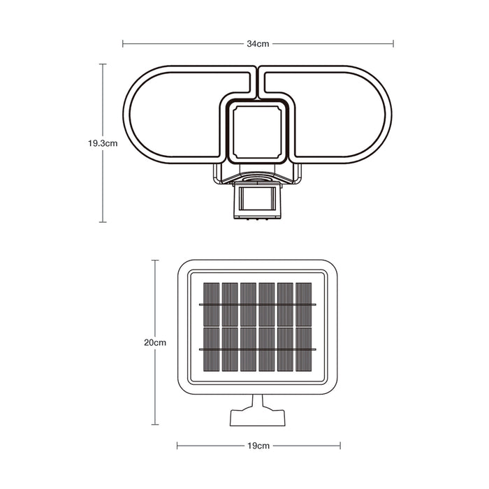 Lámpara Solar LED con Sensor de Movimiento