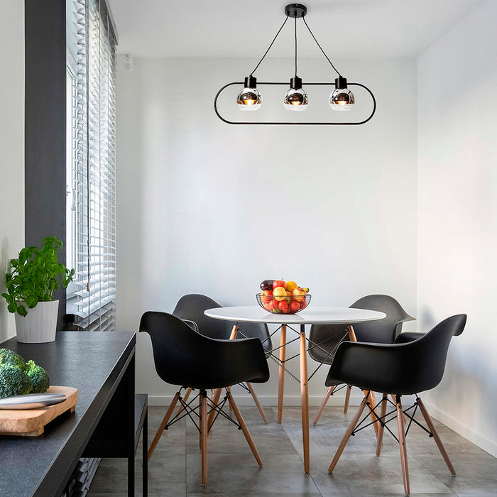 Lámpara colgante Modern Luxe negro E27 40w 3 luces