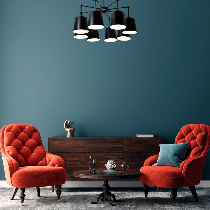 Lámpara de Techo Negro Mate Dark Decor E27 40W 8 Luces