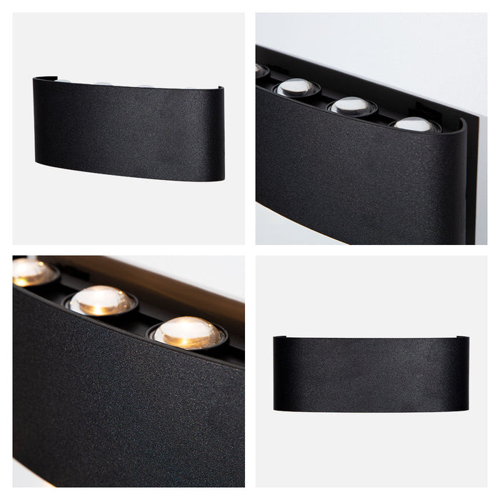 Lámpara de pared LED, acabado negro, 7W, luz amarilla 3000K