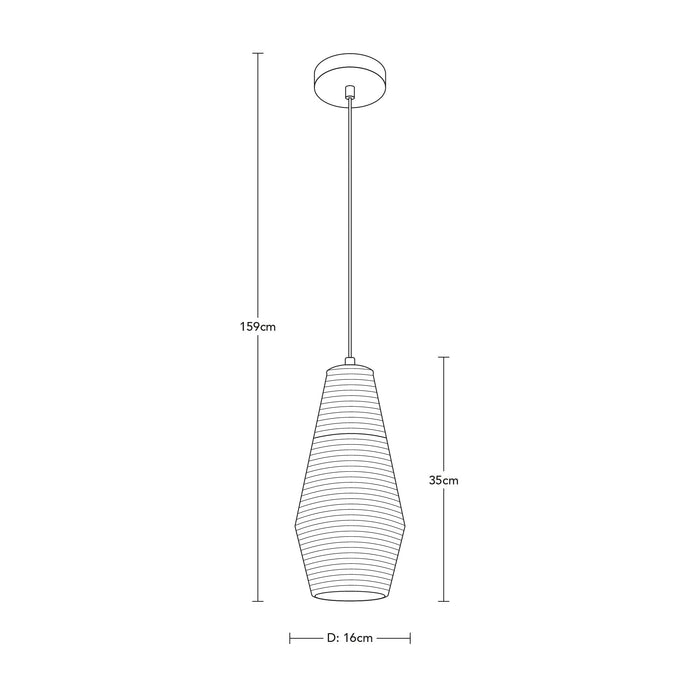 Lámpara Colgante Sleek Chic Negro E27 60w 1 Luz