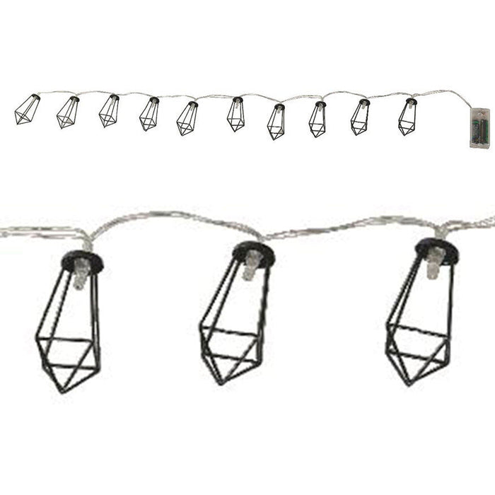 SERIES DE LUCES LED DE NAVIDAD NEGRO 10LUCES 6000K (USA 3 BATERIAS AA)
