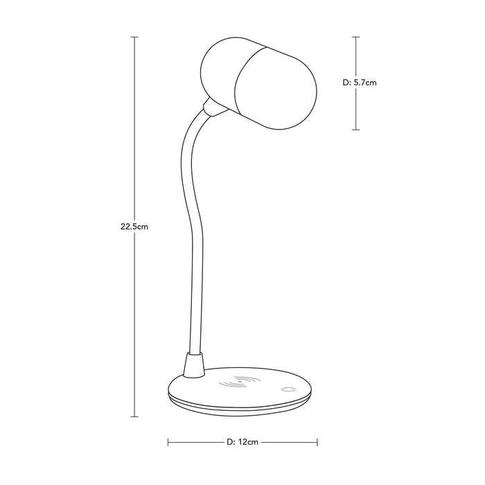 Lámpara de Escritorio LED, cargador Inalámbrico, Altavoz, Bluetooth, Regulable, Cambio de Color, 5w.