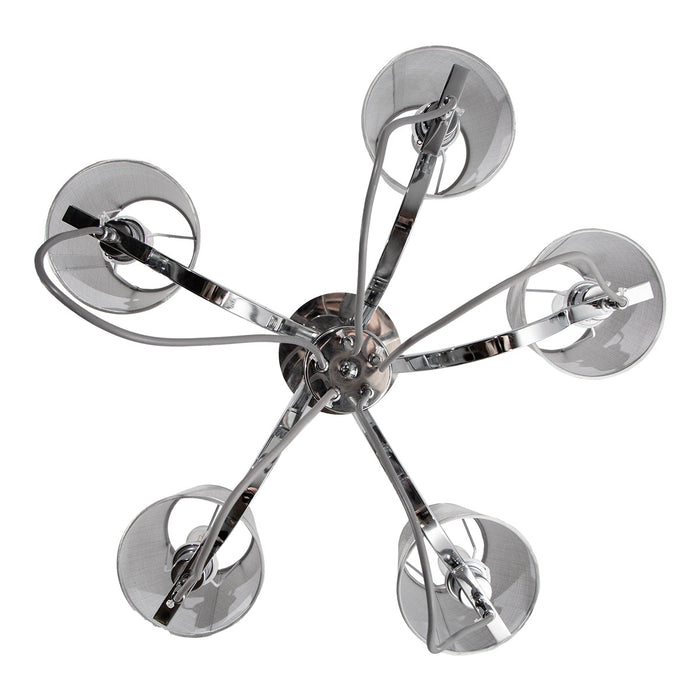 Lámpara de Techo Modern Luxe Plateada E14 40w 5 Luces