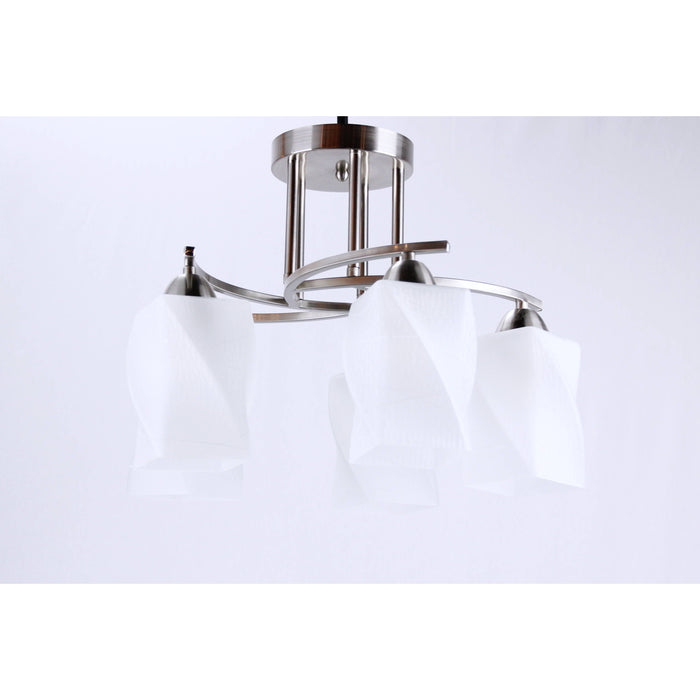 LAMP. TECHO NÍQUEL SATINADO 5L E27 40W