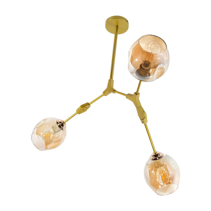 Lámpara de Techo Designers Dorado 3 Luces 40W E27