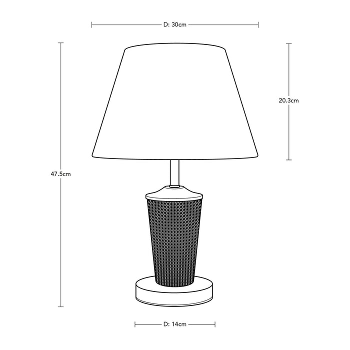 Lámpara de Mesa Moderna Blanco Socket E27 60w 1 Luz