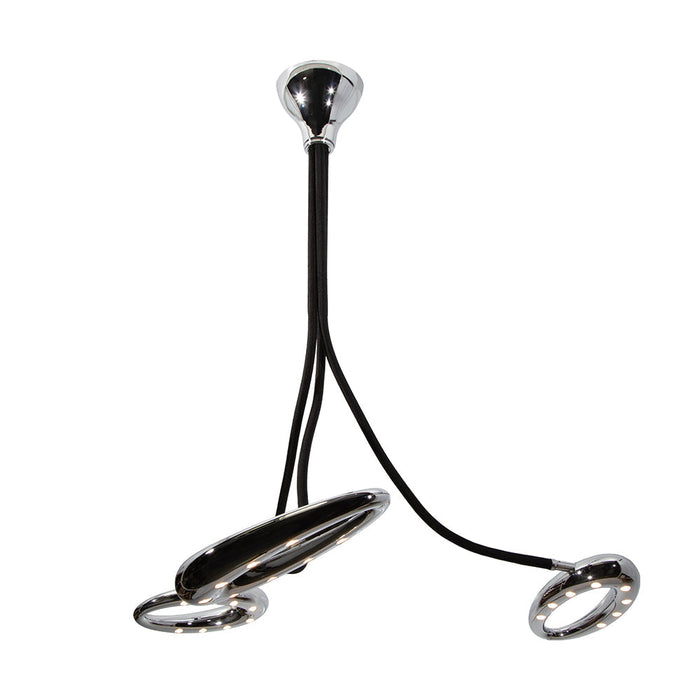 Lámpara de Techo LED, Cromo y Negro, 3 Puntos de Luz