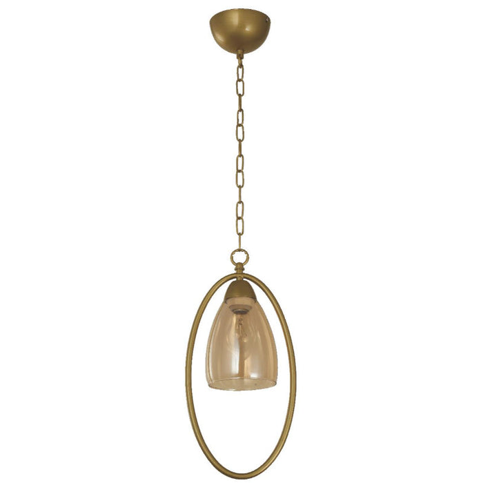 LAMP. COLGANTE DORADO 1L E27 60W