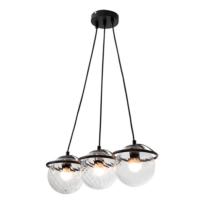 Lámpara Colgante Moderno Negro 40w E27 3 Luces