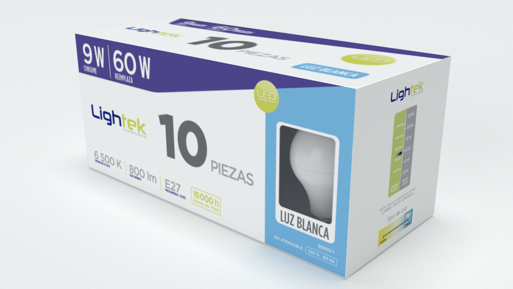 10 pack Foco E27 9w