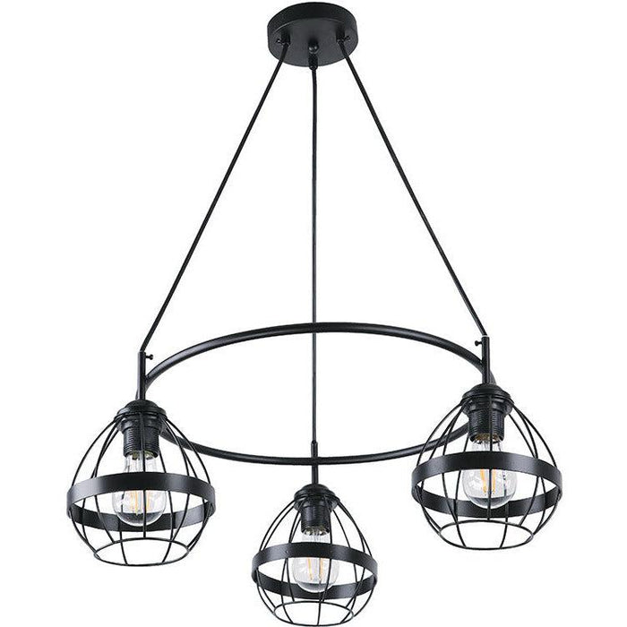 Lámpara Colgante Negro 3L E27 60W
