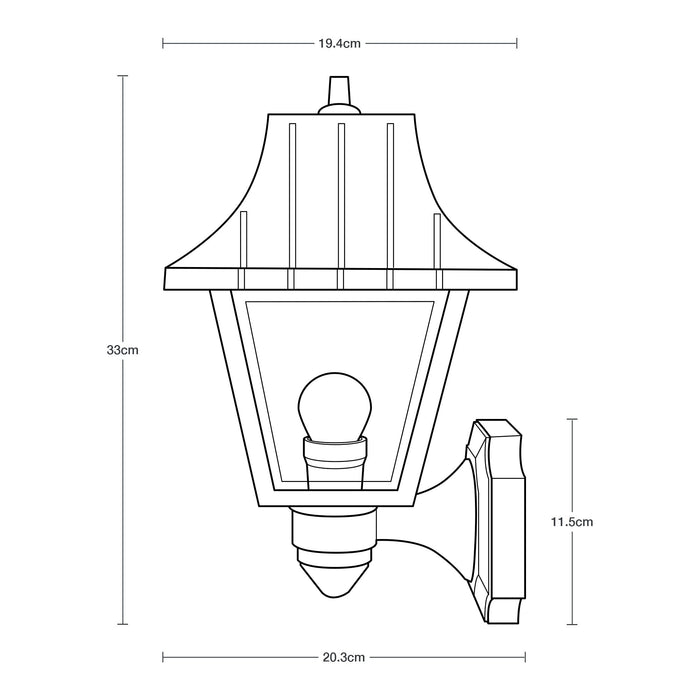 Lámpara de pared exterior, Negro 1L E27 40W 2 Piezas