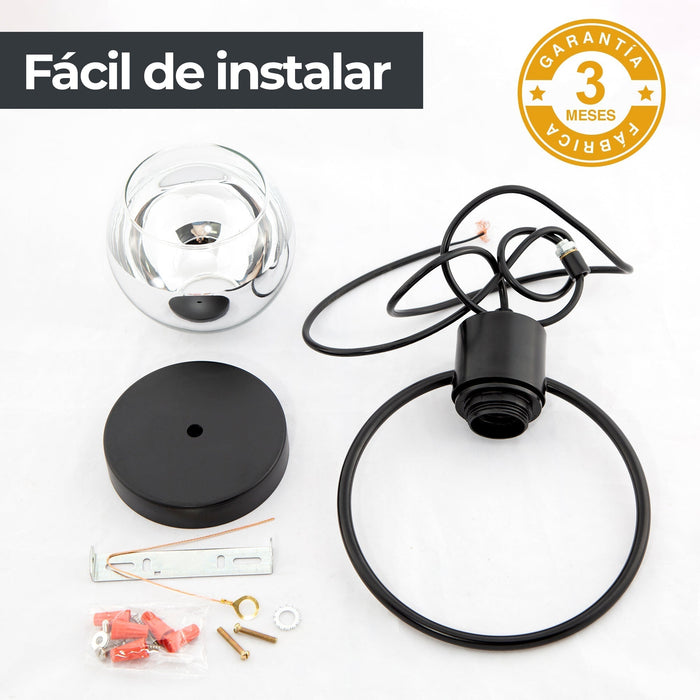 Lámpara Colgante Modern Luxe Negro E27 40w 1 Luz