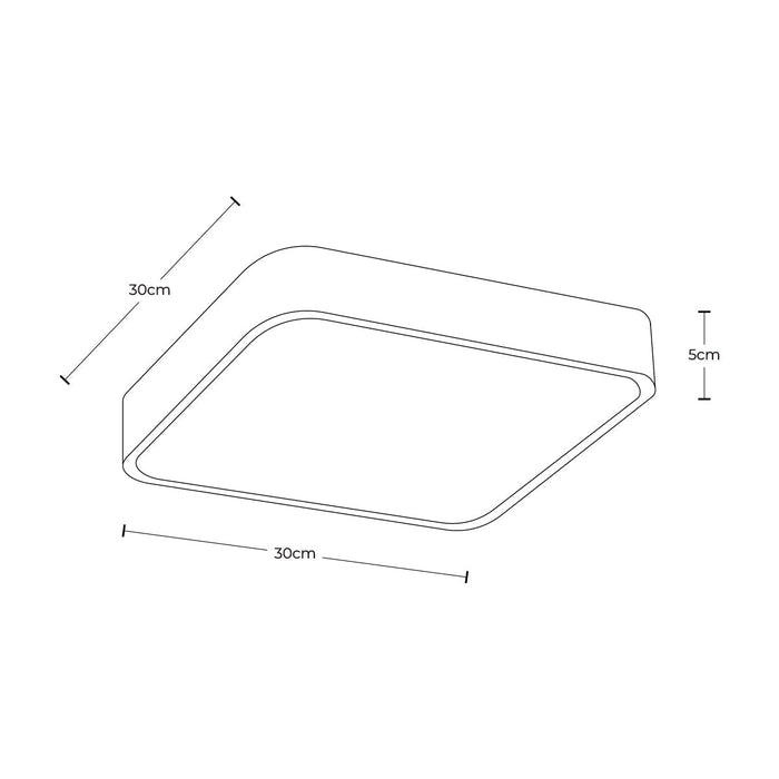 Lámpara de techo LED, acabado negro, CCT switch ajustable (3000K/4000K/6000K)