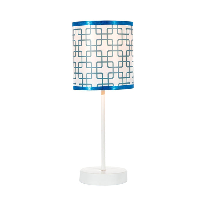 Lámpara de Mesa de 40 W Color Blanco y Turquesa
