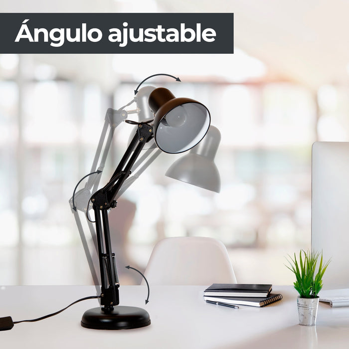 Lámpara de Escritorio Flexible Arquitecto Negro Tipo Pixar