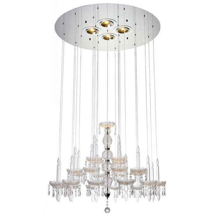 LAMP. COLGANTE CROMO 4L GU5.3 50W (B/I) (CUERPO)