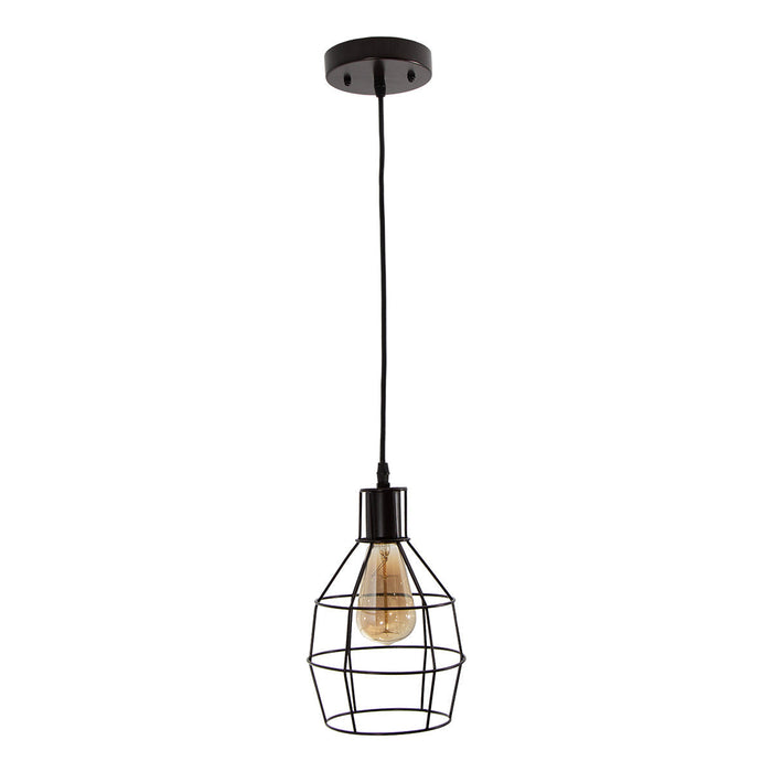 Kit 3 Lámpara Colgante Vintage Negra 60w E27 1 Luz