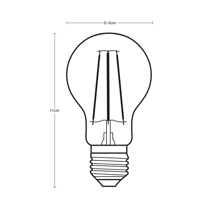 Focos Filamento LED Luz Amarilla Ambar Vintage  3000K 7W A60 4 set