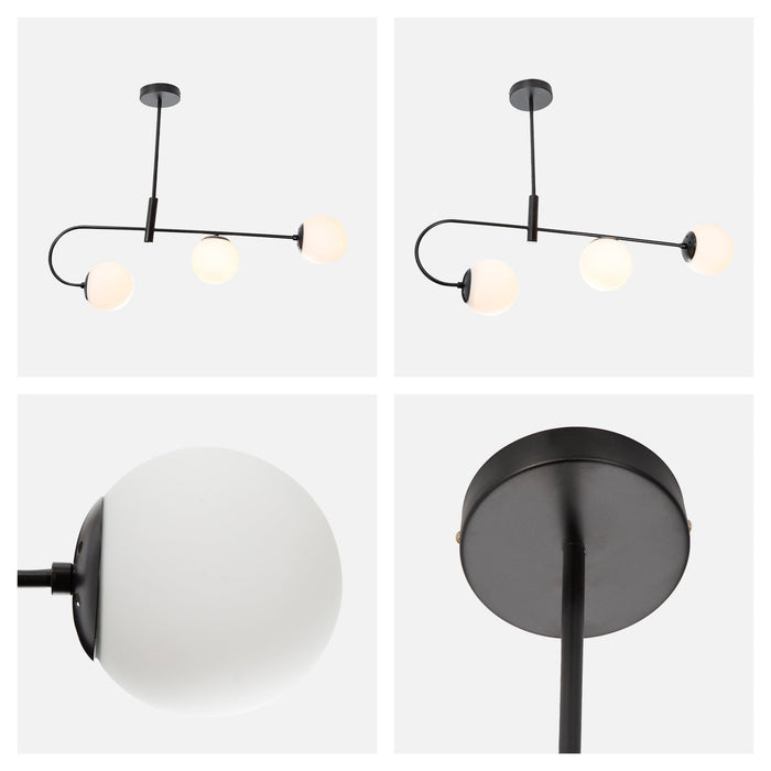 Lámpara Colgante Contemporary Clean Negro E27 40w 3 Luces