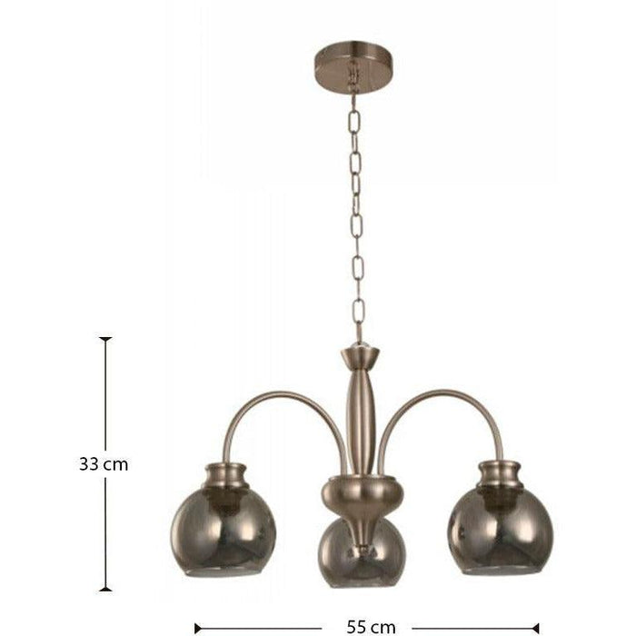 Lámpara Colgante Niquel Satinado 3L E27 40W