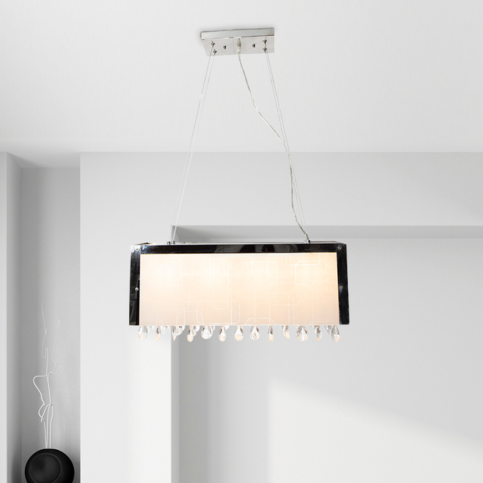 Lámpara Colgante Cadenas De Cristal Cromo G9 8 Luces