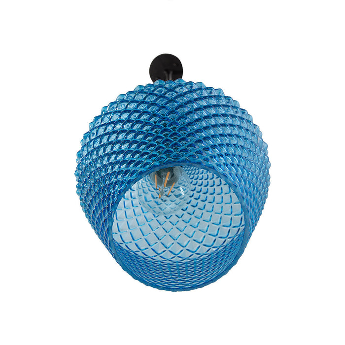 Kit 2 Lámpara Colgante Azul Turquesa E27 40w 1 Luz