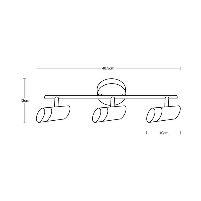 Lámpara De Techo 3 Luces Led Integrado 3000k 14w