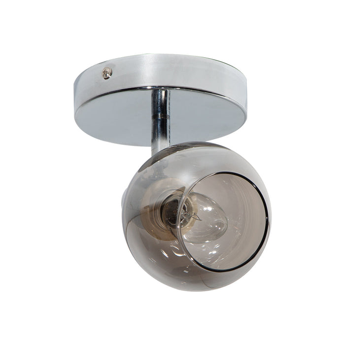 Lámpara de Techo / Pared Ahumado Cromo E14 40w 1 Luz