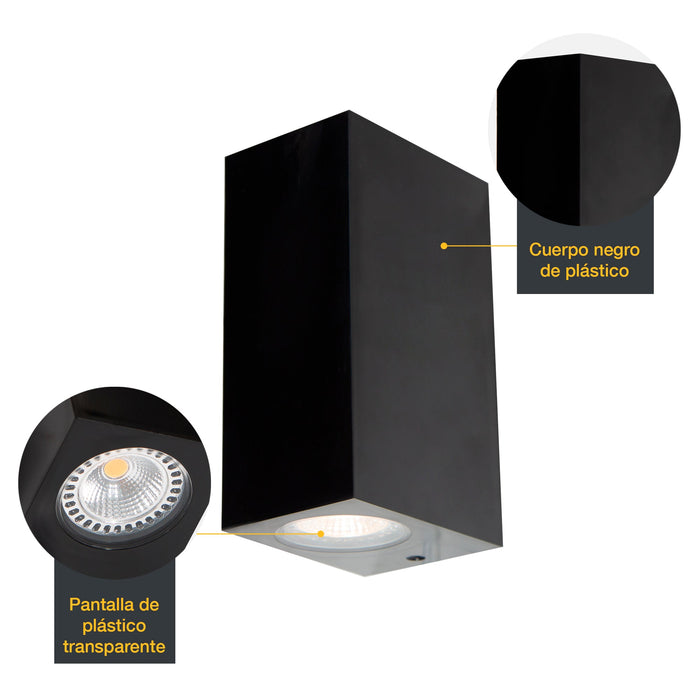 Lámpara de Pared Exterior 2 Luces Moderna GU10 5W IP54