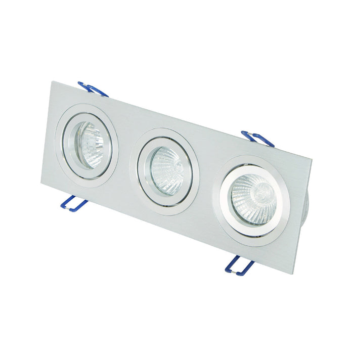 Kit 3 Bases Empotrable Mr16 Plata 50w para 3 Luces