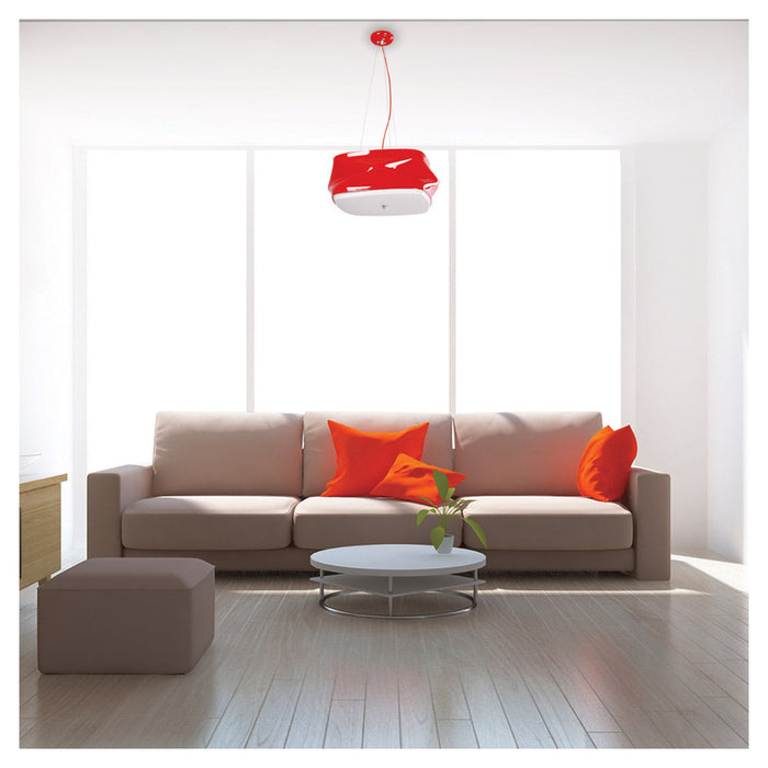 Lámpara Colgante de Techo Lumicentro Color Rojo 60 W de 3 Luces