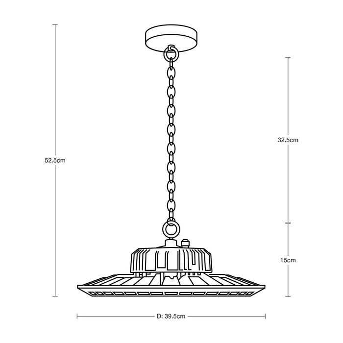 Lámpara de Techo LED General Lighting Moderna Negro 200W 1 Luz